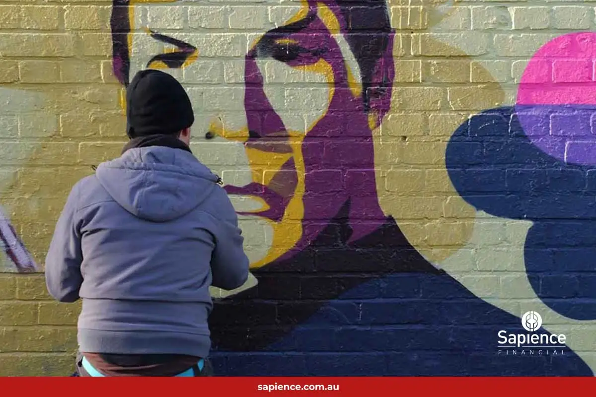 wall graffiti of captain Spock, Star Trek fame