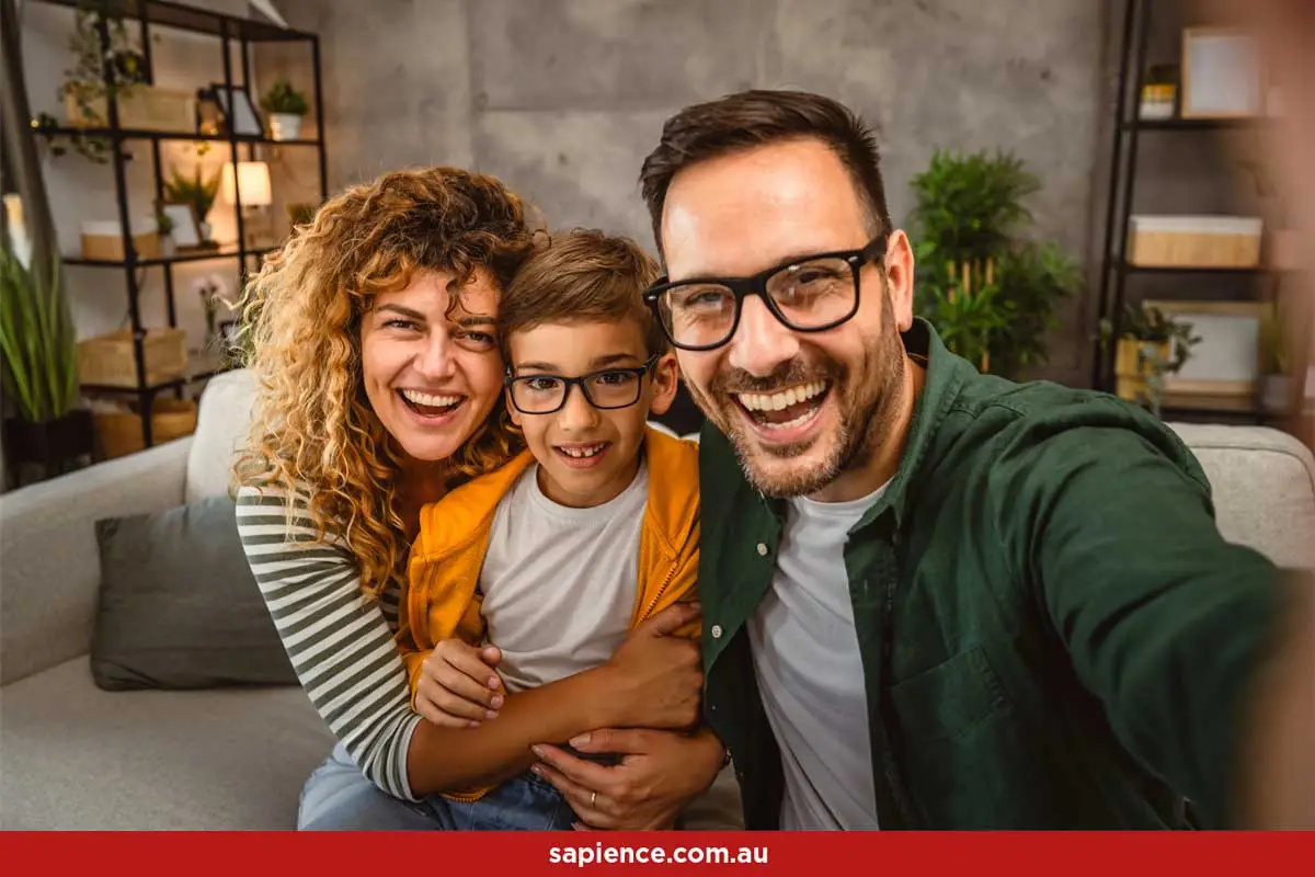 A happy double income family with a double mortgage