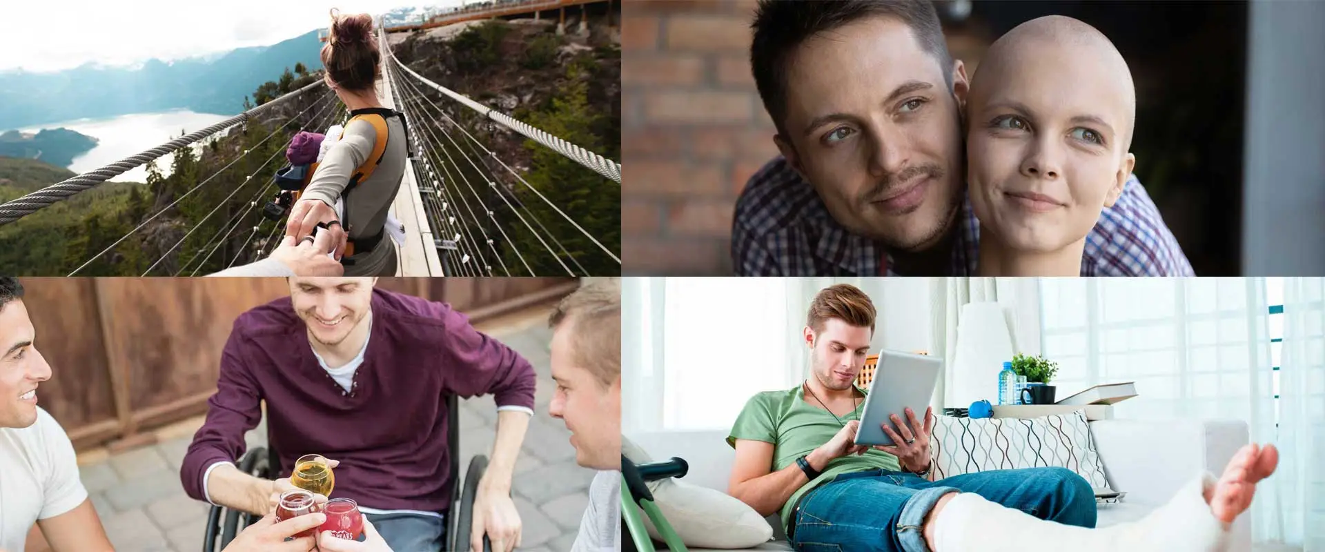 Four images showing 4 stages of life's risks