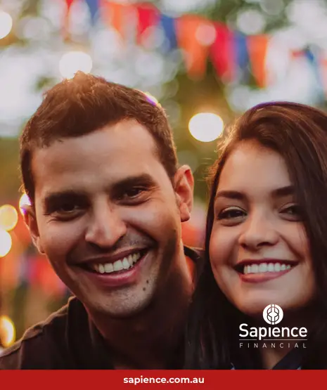 happy couple at outdoor celebration