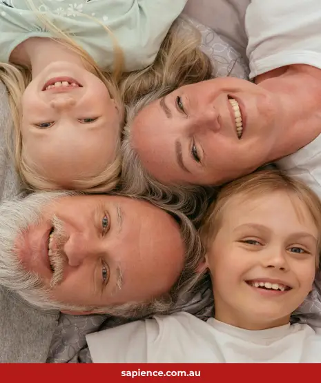 Proud grandparents and their grandchildren
